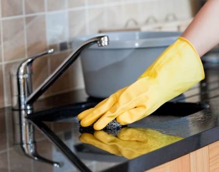 Deep carpet cleaning equipment in a business interior