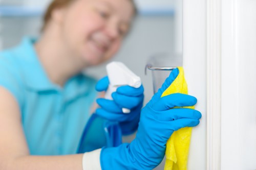 Cleaning a fabric stain with a cloth